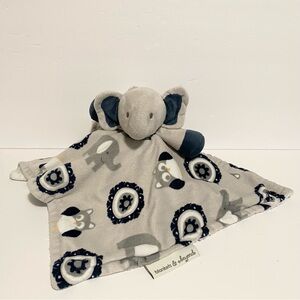 Blankets Beyond Elephant Lovey Blue White Print Security Plush Baby Soft Toy Boy